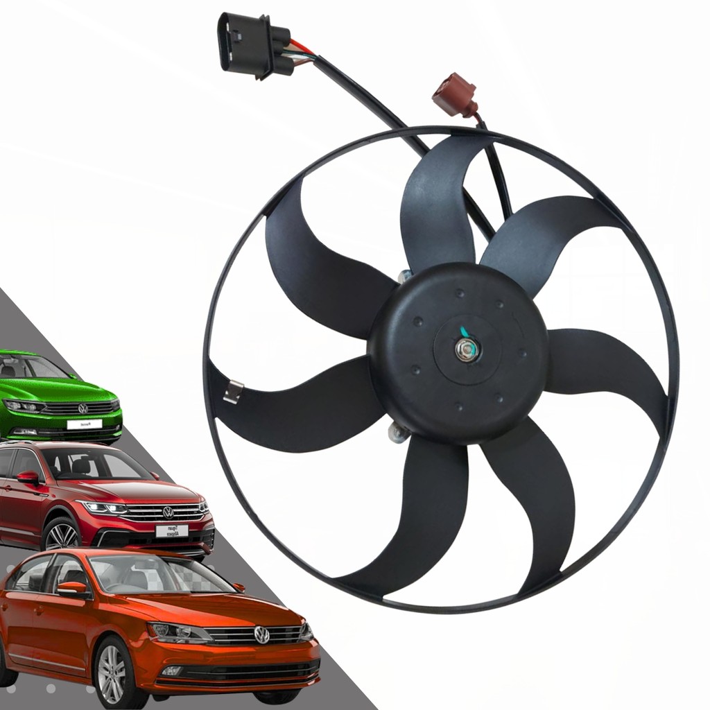 Eletroventilador Ventoinha Grande Radiador Jetta Audi Passat Tiguan e Novo Fusca 2006 a 2019 Nova