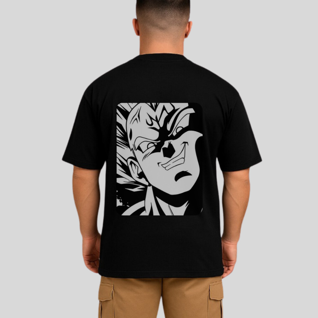 Camiseta Camisa Oversized Vegeta MajinBoo Musculação Premium 100% Algodão Streetwear Treino Academia