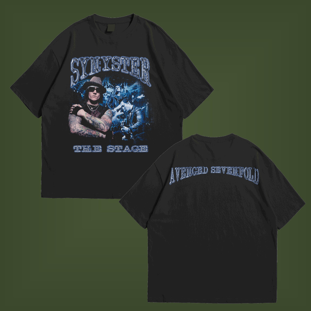 [Camiseta Premium em Algodão Puro]VU Camiseta Synyster Gates Avenged Sevenfold Streetwear Bootleg - Camiseta Oversized P