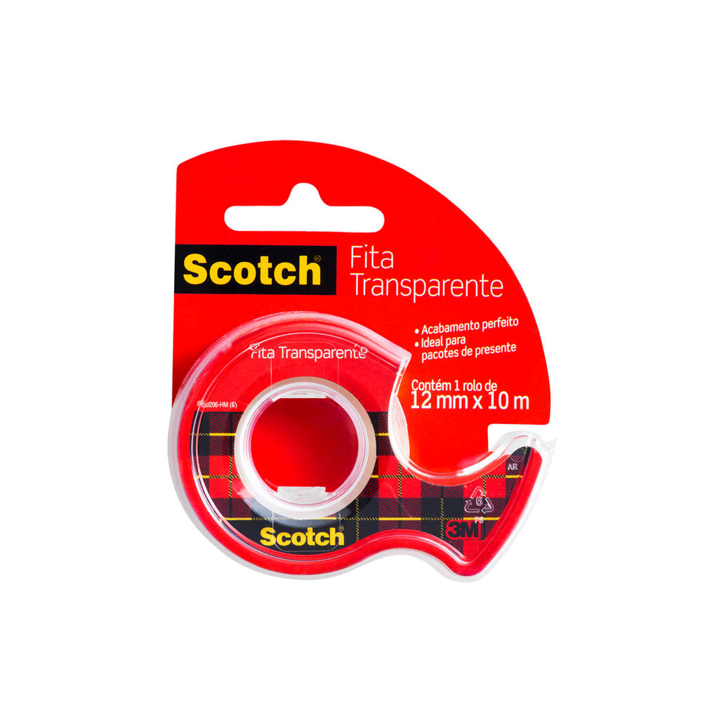 Fita Adesiva Scotch 3M Transparente 12mmx10m com Dispenser em Oferta na Shopee