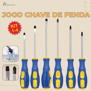 Jogo de Chave de Fenda Diversos formatos Alta Durabilidade de Aço com Cabo Resistente