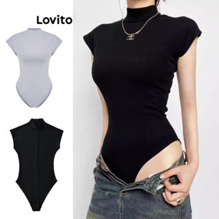 Lovito Body Elegante Liso Meia Gola Alta Para Mulheres LNL61247 (Multicolorido) em Oferta na Shopee
