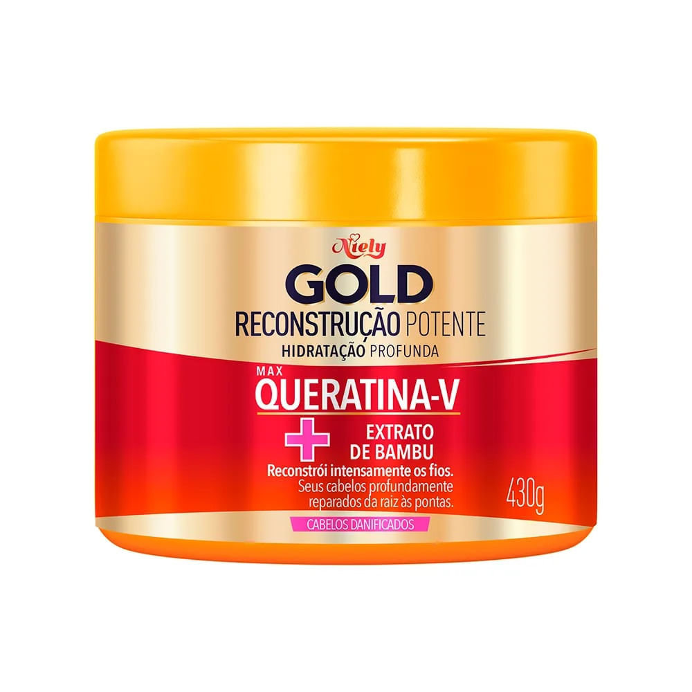 Creme de Tratamento Niely Gold Reconstrução Potente 430g em Oferta na Shopee