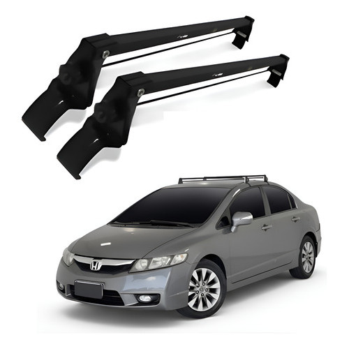 Rack De Teto Bagageiro Honda Civic 2008 2009 2010 2011 Preto