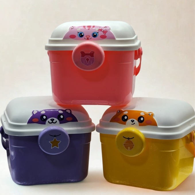 Maleta Multifuncional Ursinho com Alça e Tampa Abre e Fecha