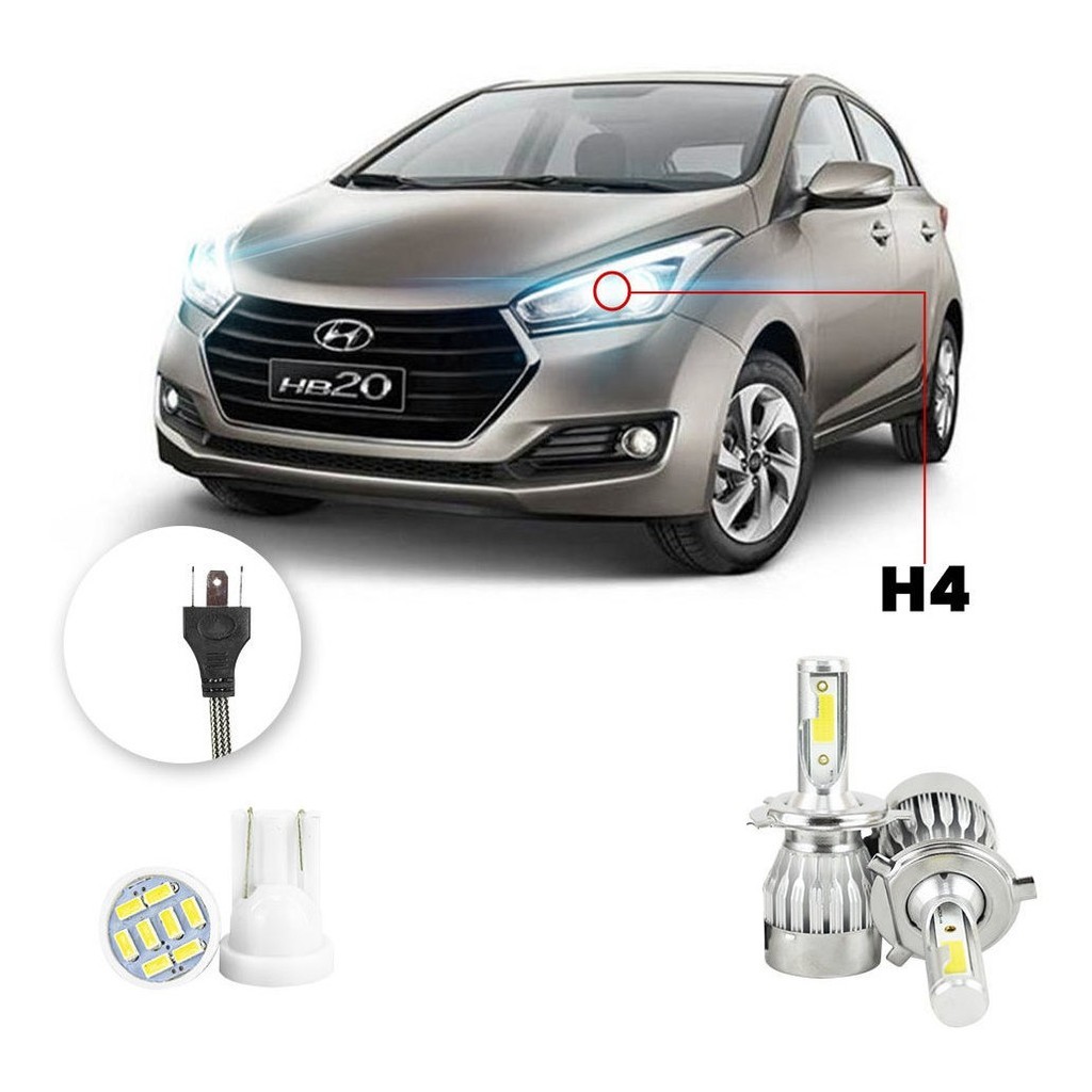 Lampadas Led Hyundai Hb20 2016 A 2019 H4 20000lm