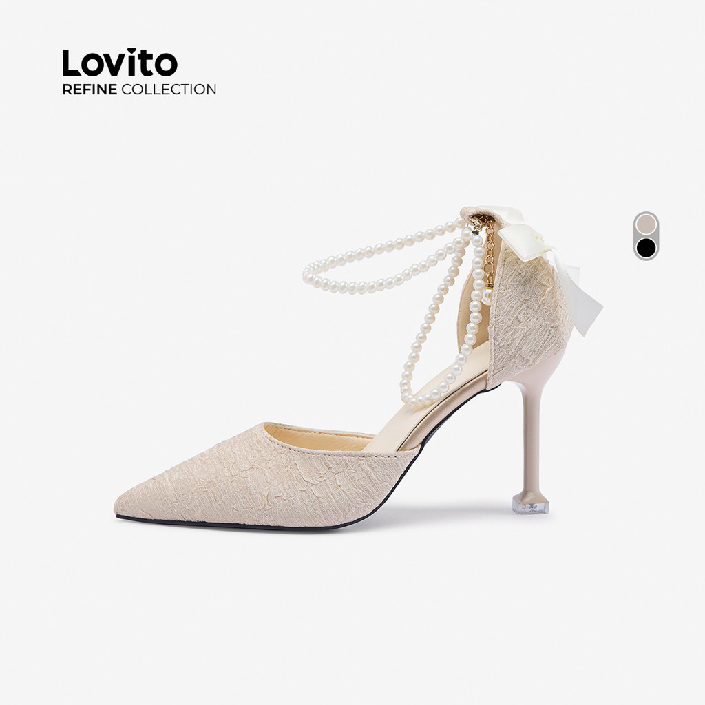 (Lovito Refine) Saltos de Elegantes Pérolas para Mulheres LR20E018 em Oferta na Shopee