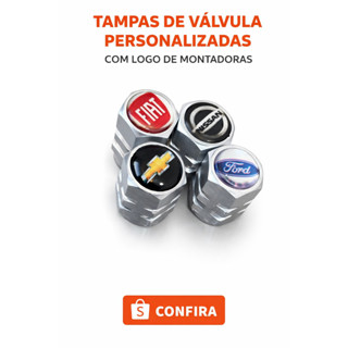 Kit 4 Tampas de Válvula Cromadas com Emblema em Oferta na Shopee