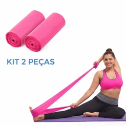 Faixa Elástica de Resistência Kit 2 Peças para Exercícios Glúteo Perna e Braço