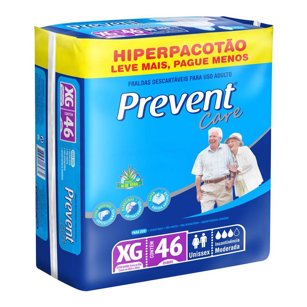 FRALDA GERIATRICA PREVENT CARE XG 46un em Oferta na Shopee
