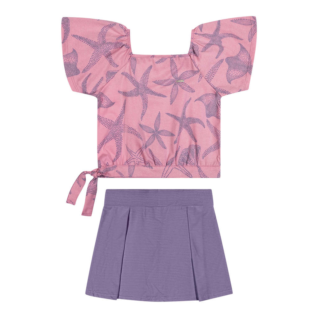 Conjunto Infantil Menina Estrela-do-Mar Elian Rosa