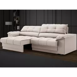 Sofá com Carregador USB e Molas no Assento Retrátil Reclinável Mimo 2,30m Velosuede - NETSOFAS