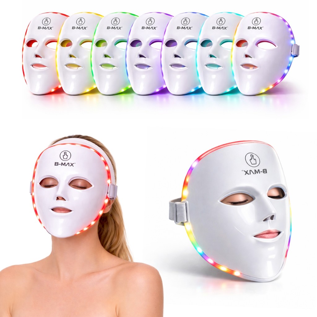 Máscara Facial LED 7 Cores Terapêuticas Profissional – Clareia a Pele