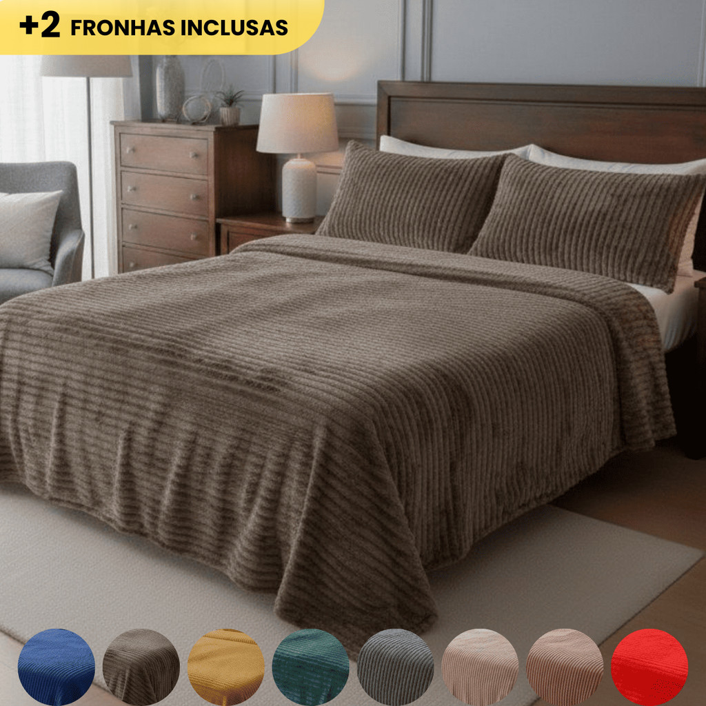 Manta Canelada Queen 2,50 x 2,20 Toque Aveludado em Oferta na Shopee