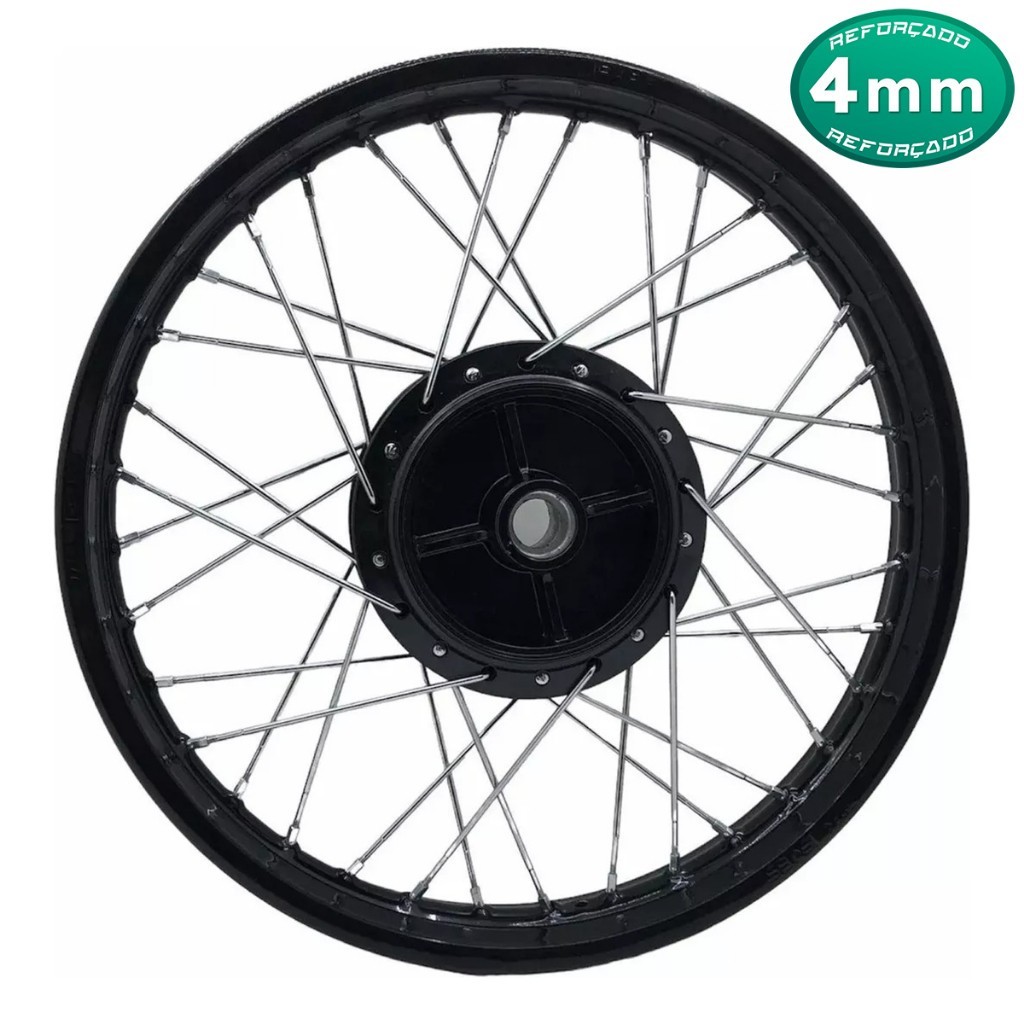 Roda Jante Calha Aro Traseiro Preto Raio 4mm Ybr 125 Factor