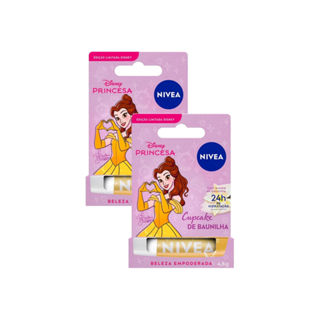 Kit 2 Hidratante Labial Nívea Cupcake de Baunilha Ed. Limitada Bela Disney Princesa 4,8g em Oferta na Shopee