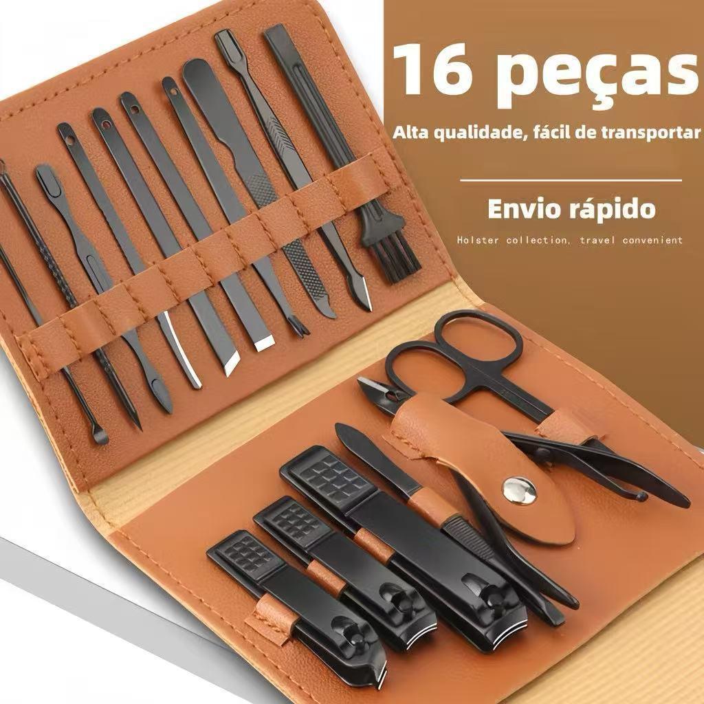 KIT 16 Pçs/Set Professional Aço Inoxidável Cutícula Nippers Cortador De Unhas Ferramentas