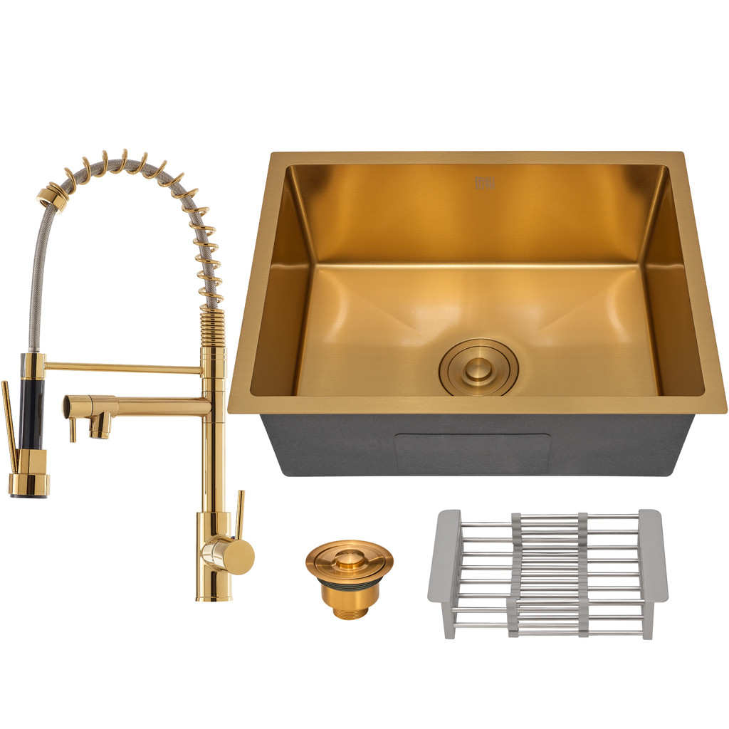 Kit Cuba Cozinha Gourmet Quadrada C/ Torneira Spray Dourada em Oferta na Shopee