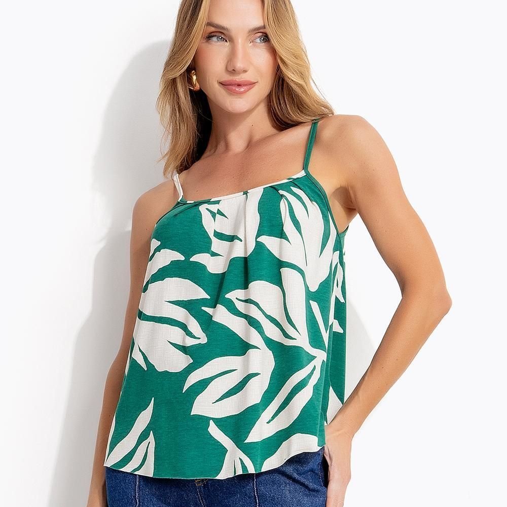 Blusa Em Malha De Viscose Verde Quintess