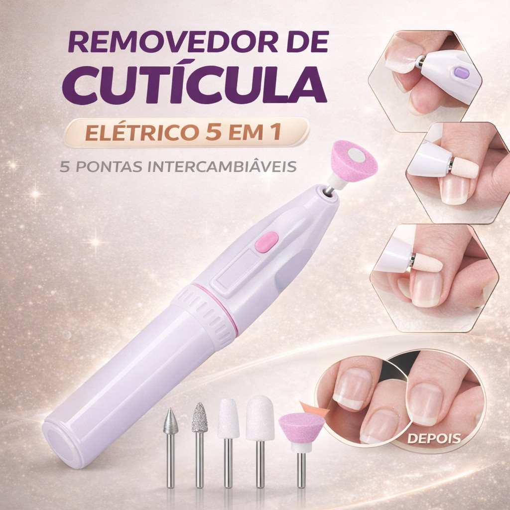 KIT Lixa Elétrica Profissional para Unhas Portátil com Removedor de Cutícula Manicure Pedicure em Oferta na Shopee