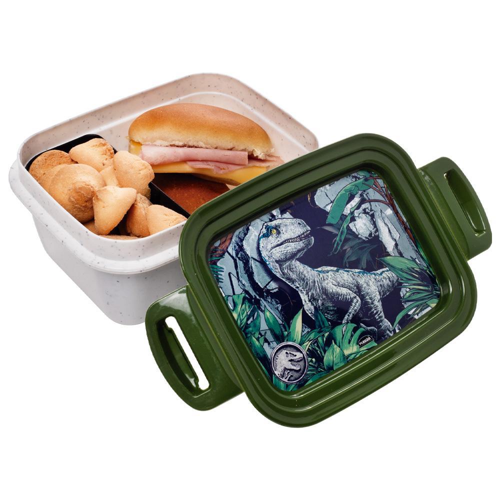 Marmita de Plástico com Compartimento Trava Jurassic World 6 em Oferta na Shopee