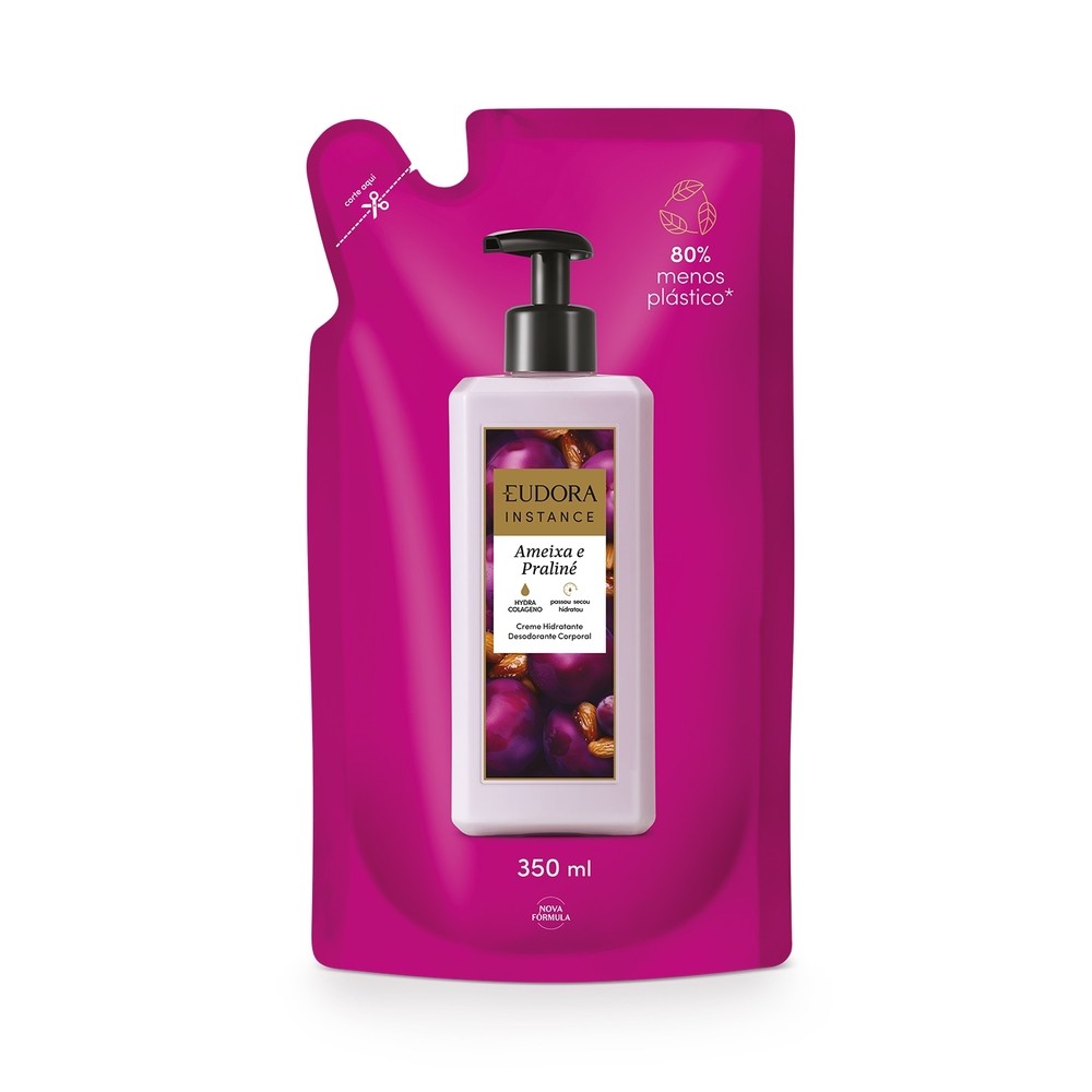 Eudora Instance Refil Creme Hidratante Desodorante Corporal Ameixa e Praliné 350ml
