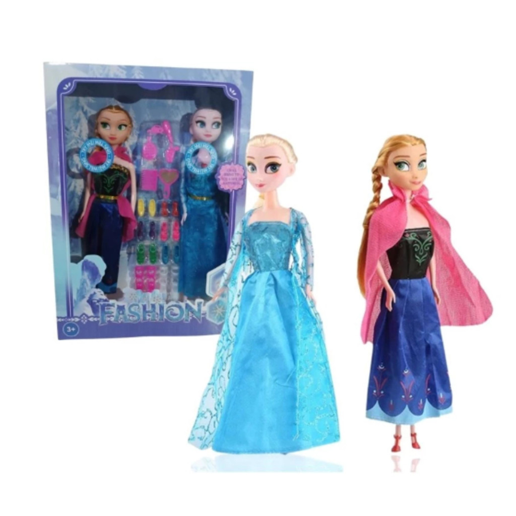 Boneca Frozen kit com 2 Elsa e Anna Musical Articulada 30cm Infantil com acessórios