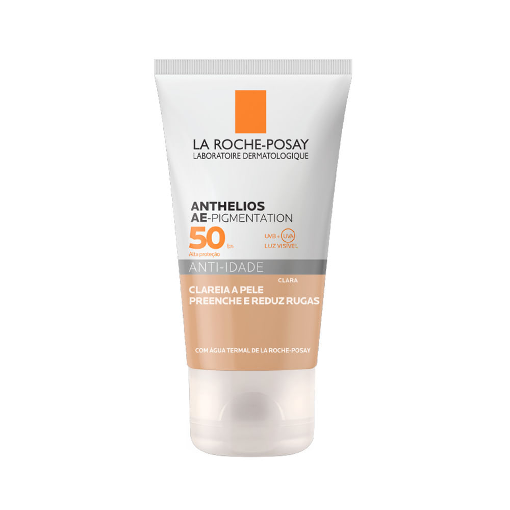 Protetor Solar Anthelios Anti-idade AE-Pigmentation Clareador FPS 50 Cor Clara 40g em Oferta na Shopee
