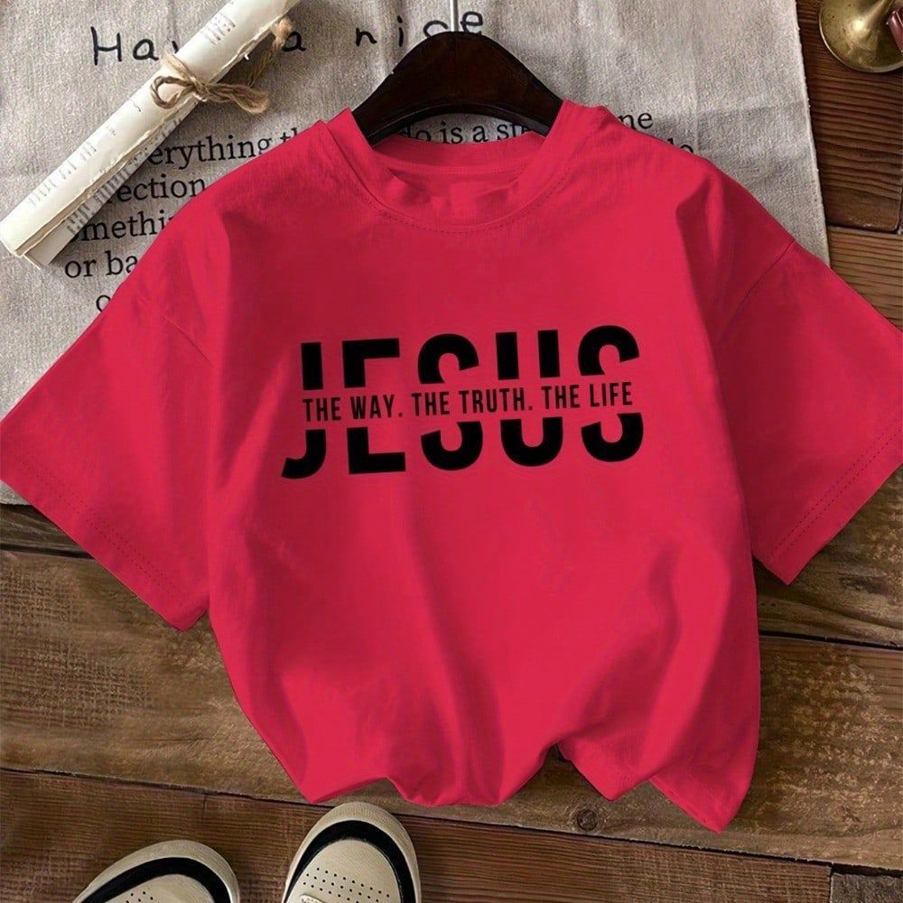 Camiseta Infantil Jesus The Way 100% Algodão Camiseta Religiosa/Gospel Envio Rapido