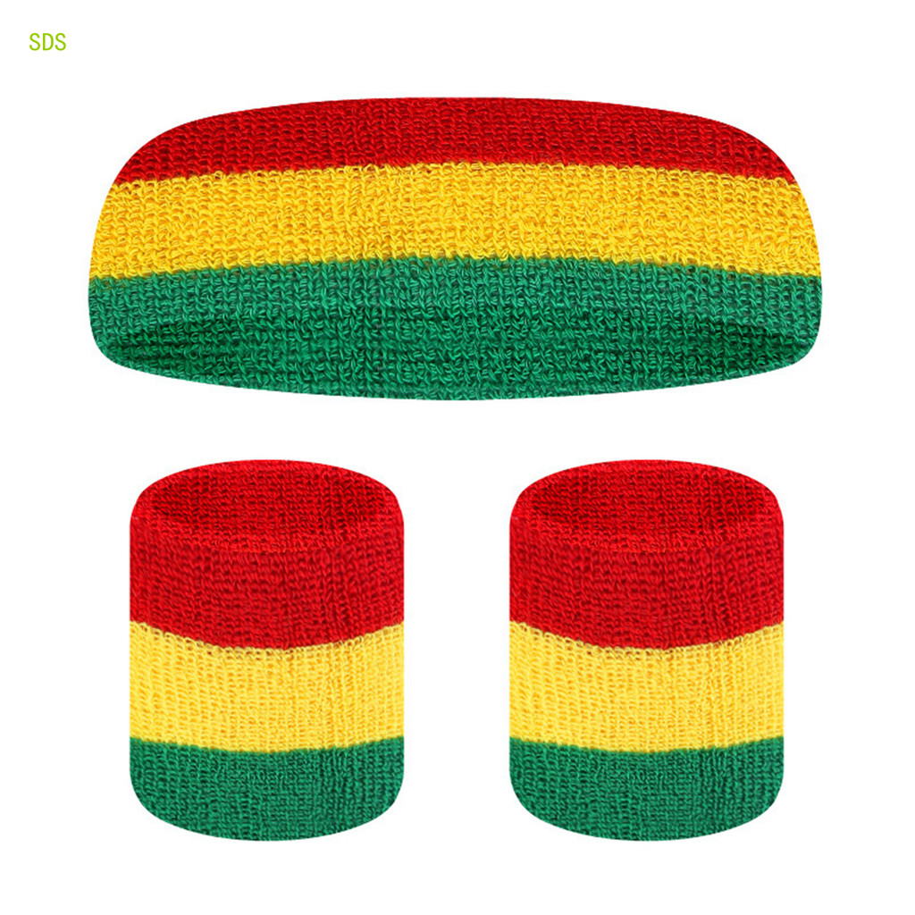 SDS 3 Unidades/Conjunto Pulseira Esportiva Com Listras Coloridas Arco-Íris , Faixa Elástica Para Academia De Ioga E Puls