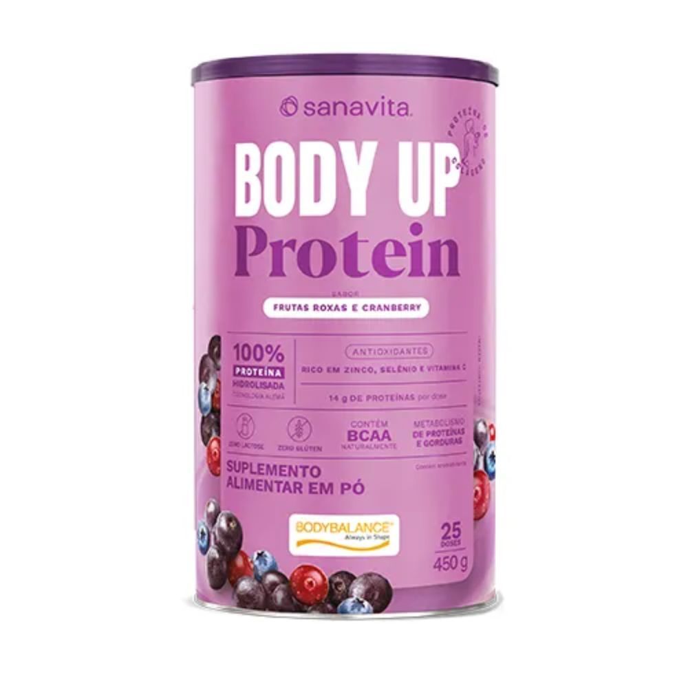 Body Up Protein Sanavita 14g de Proteína Sabor Frutas Roxas e Cranberry 450g em Oferta na Shopee