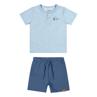 Conjunto Bebê Menino Malha Flamê Baleia Elian Azul em Oferta na Shopee