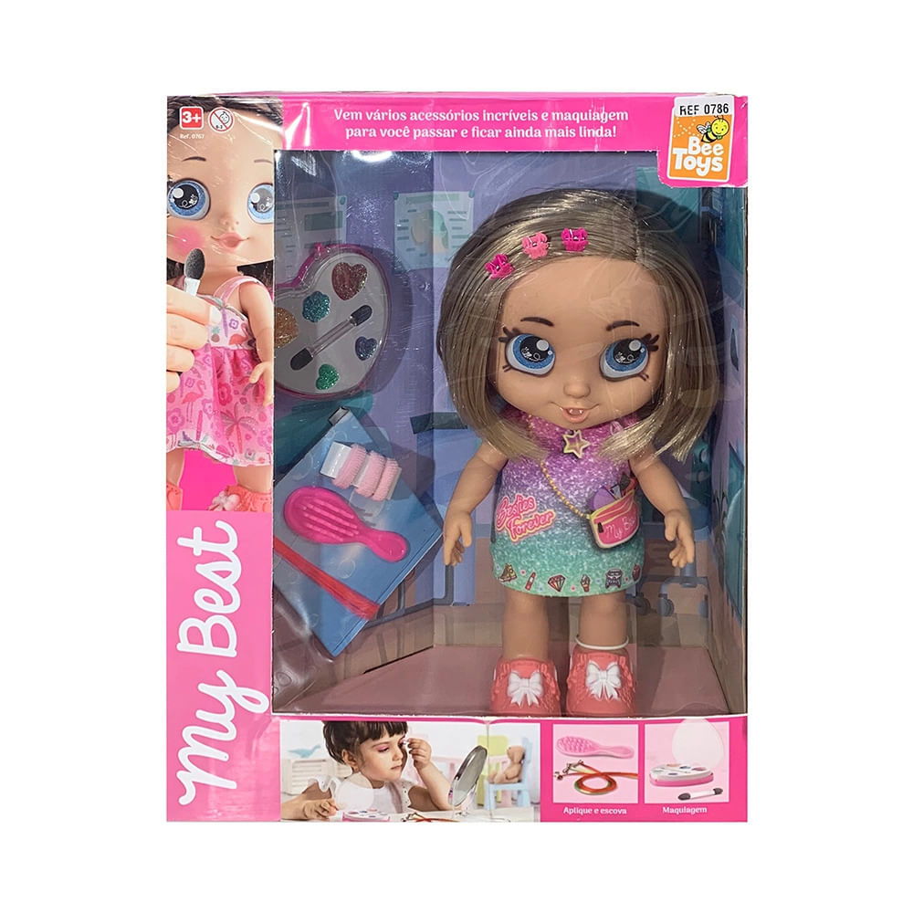 Boneca My Best Beauty Bee Toys com Acessórios de Maquiagem em Oferta na Shopee