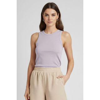 Regata Feminina Alças Largas Marialícia Cinza Rosado em Oferta na Shopee