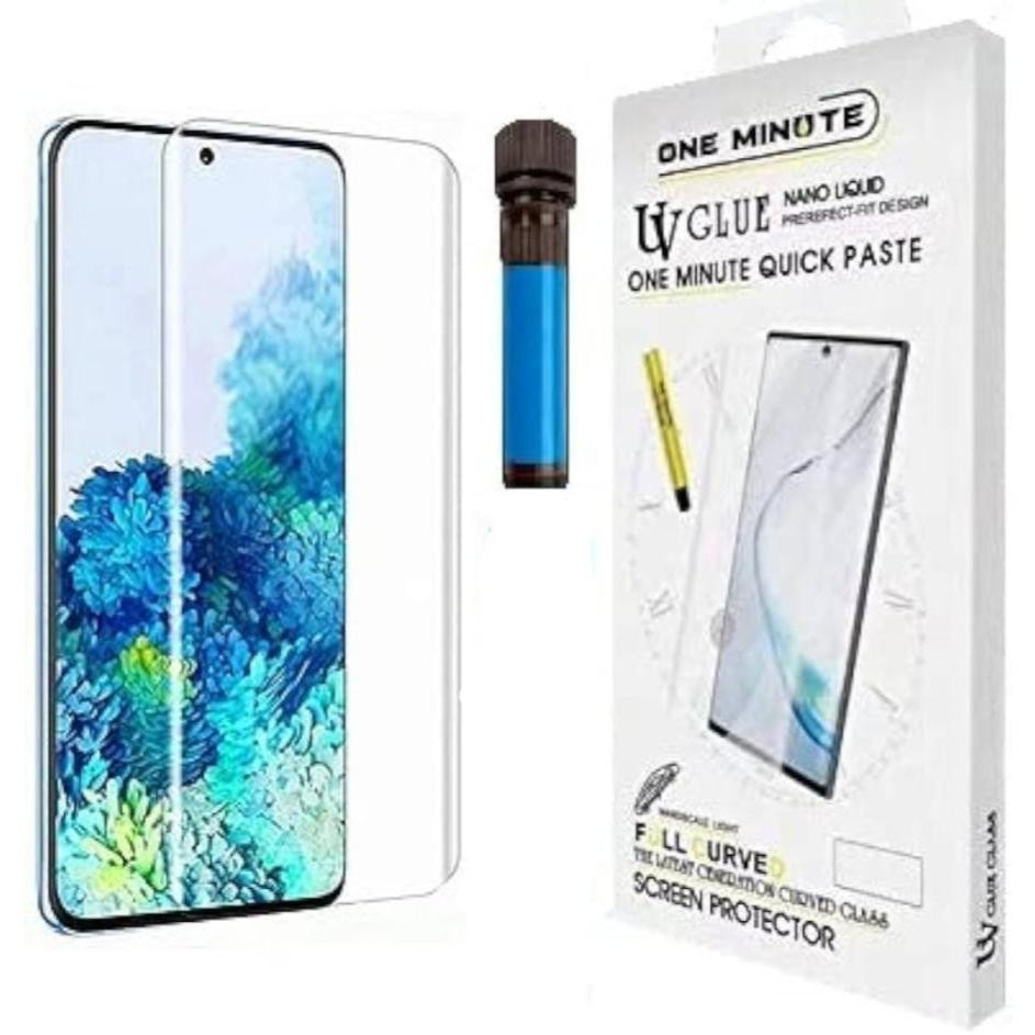 [Samsung S26/S26 Plus Ultra/S25 S20 S21 S22 S23 S24] Temperado Vidro UV Com Cola Completa De Um Minuto + Luz