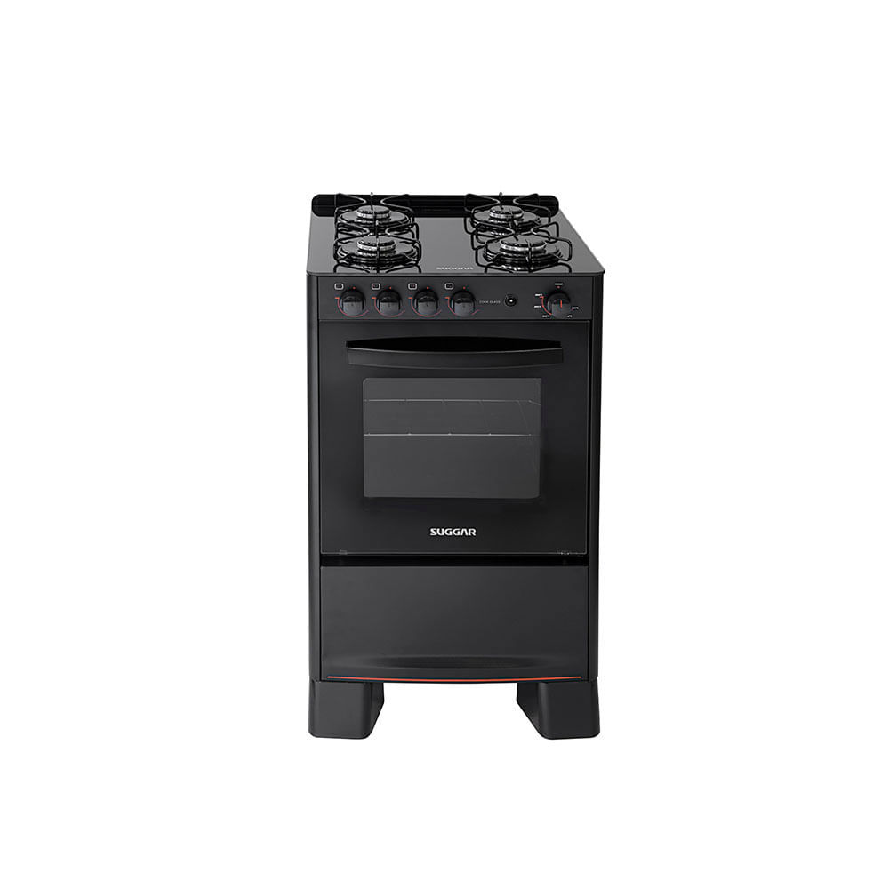 Fogão de Piso Mesa de Vidro Suggar Cook Glass FGVCG410PT 4 Bocas Preto Bivolt em Oferta na Shopee