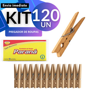Kit 120 Pregadores de Madeira Reflorestada Atacado Firme Duradouro Varal Uso Diário