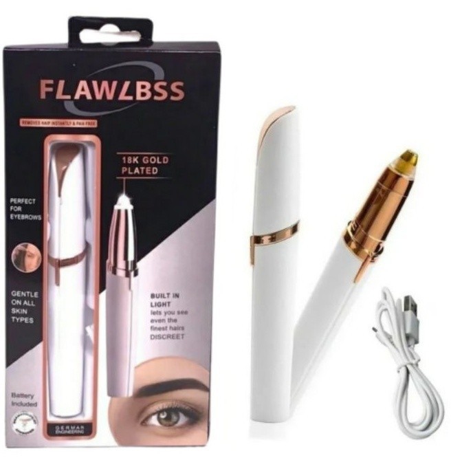 Caneta Depiladora Flawless Brows | Depilação Sobrancelhas Indolor | Elétrica Recarregável USB