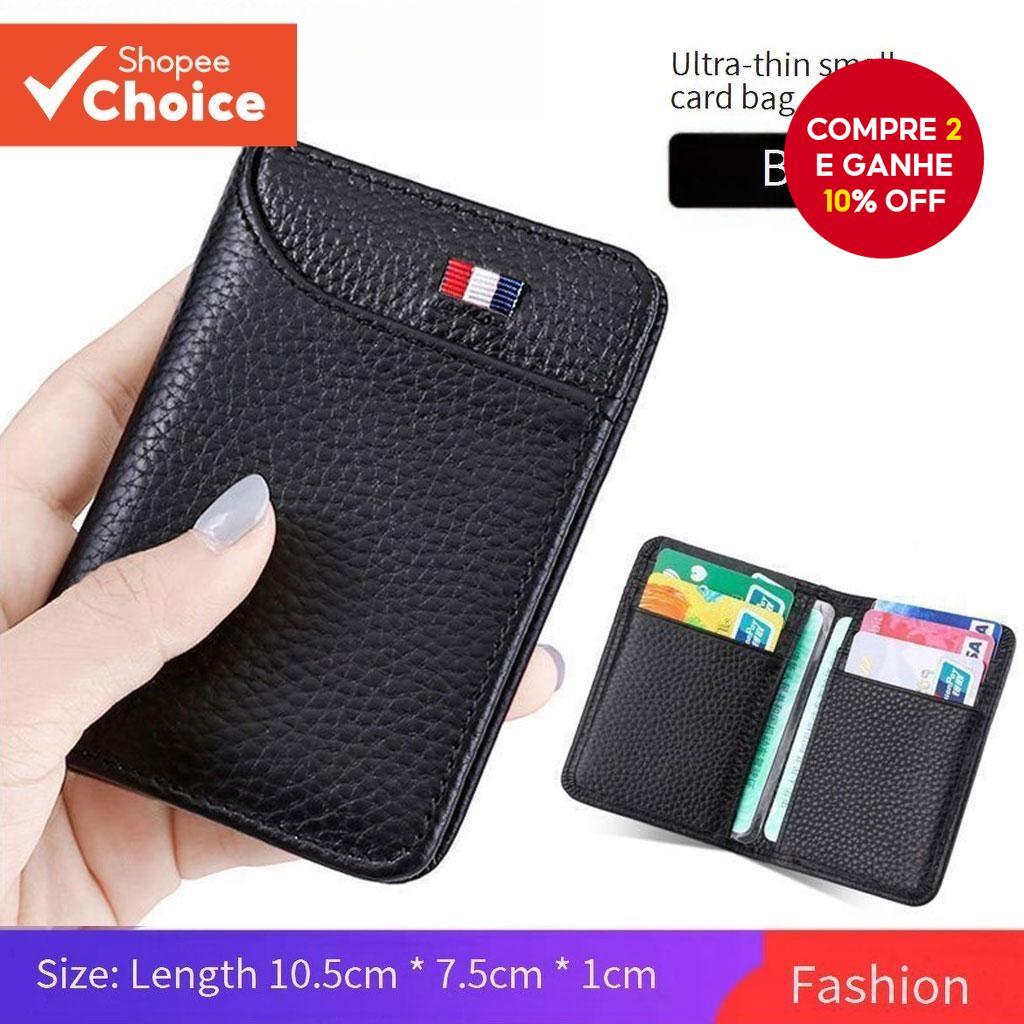 Carteira Fina Com Bloqueio De RFID Masculina-ID/Cartão/De Motorista Multifuncional Compartimento Para Moedas em Oferta na Shopee