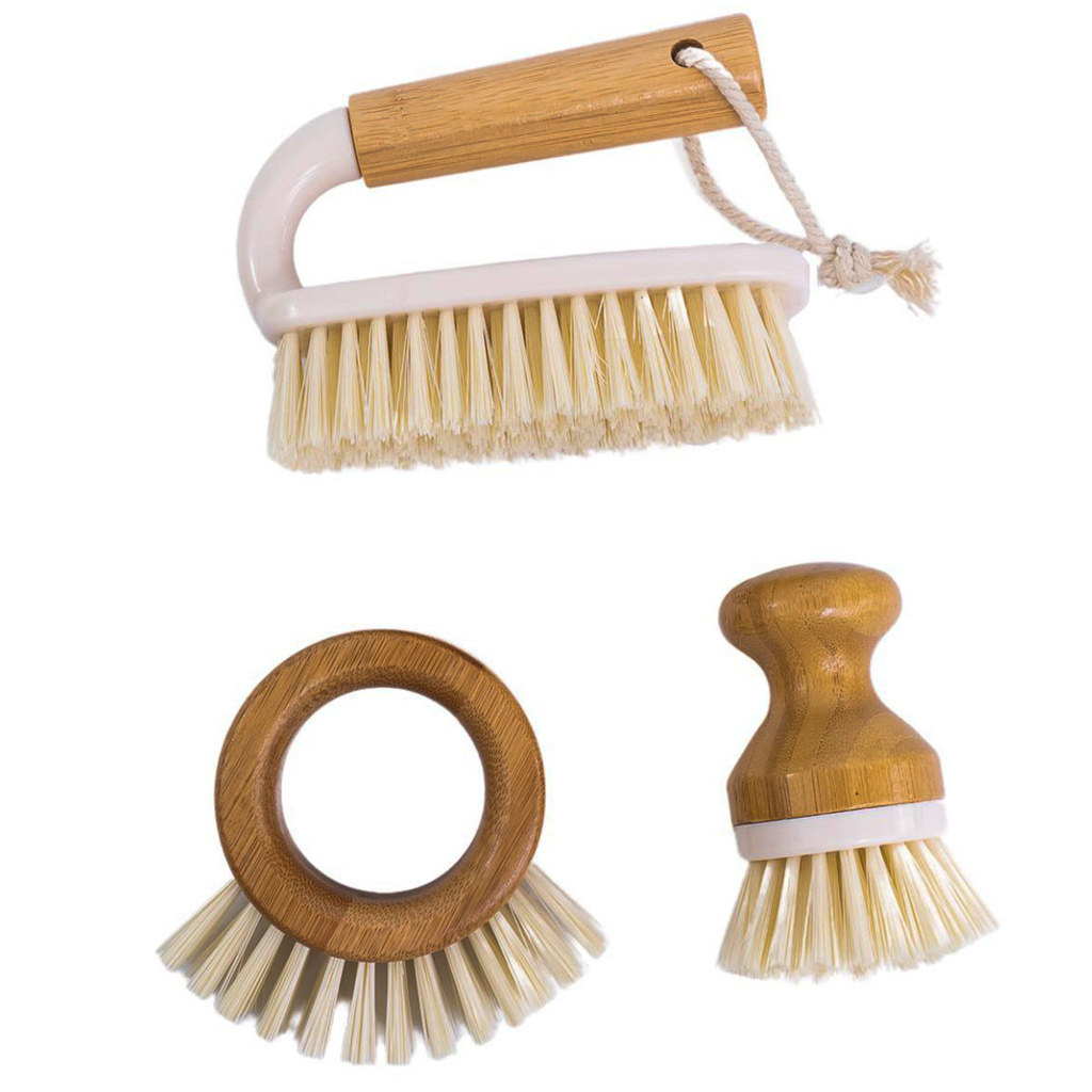 Kit Escova de Frutas E Escova de Limpeza Off-White 3 Pçs - Oikos