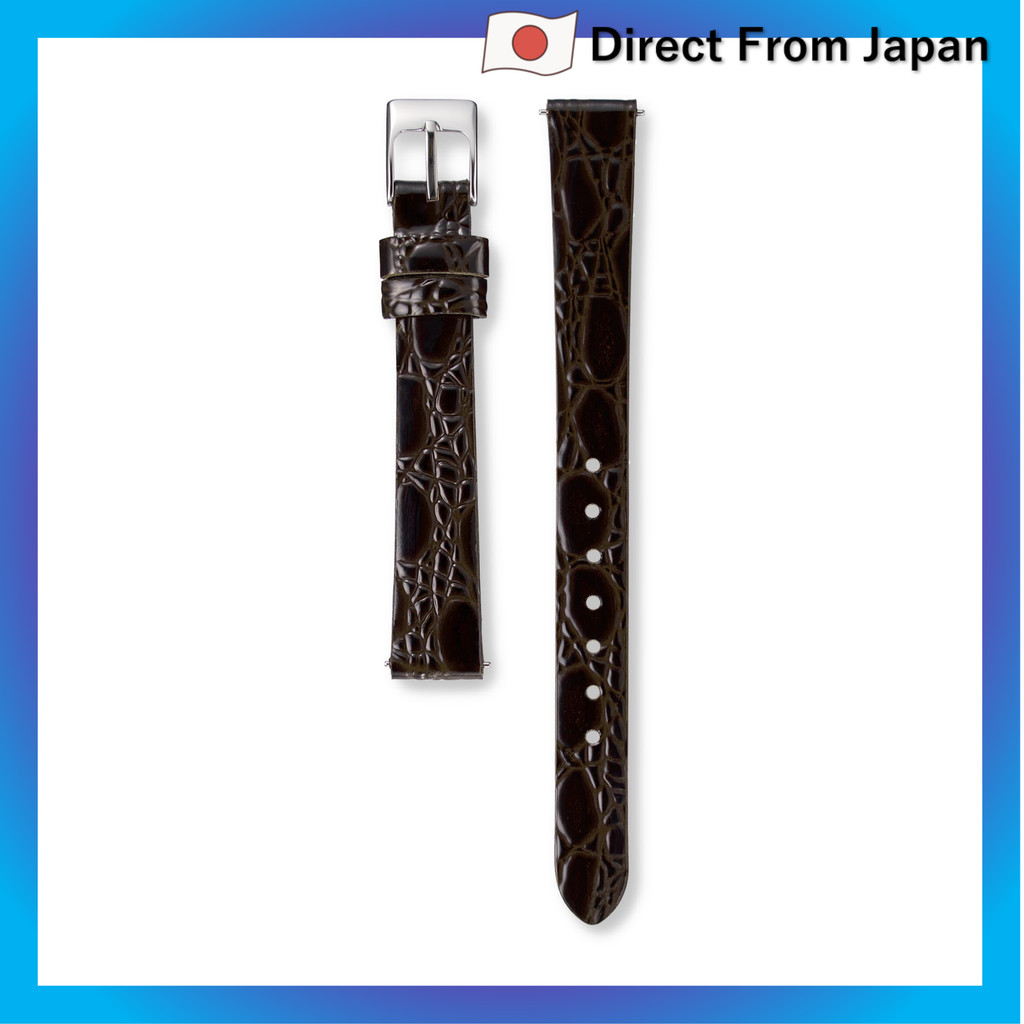 Pulseira Seiko para relógio, em couro bovino genuíno com textura de crocodilo, sem costuras, acabamento esmaltado, largu