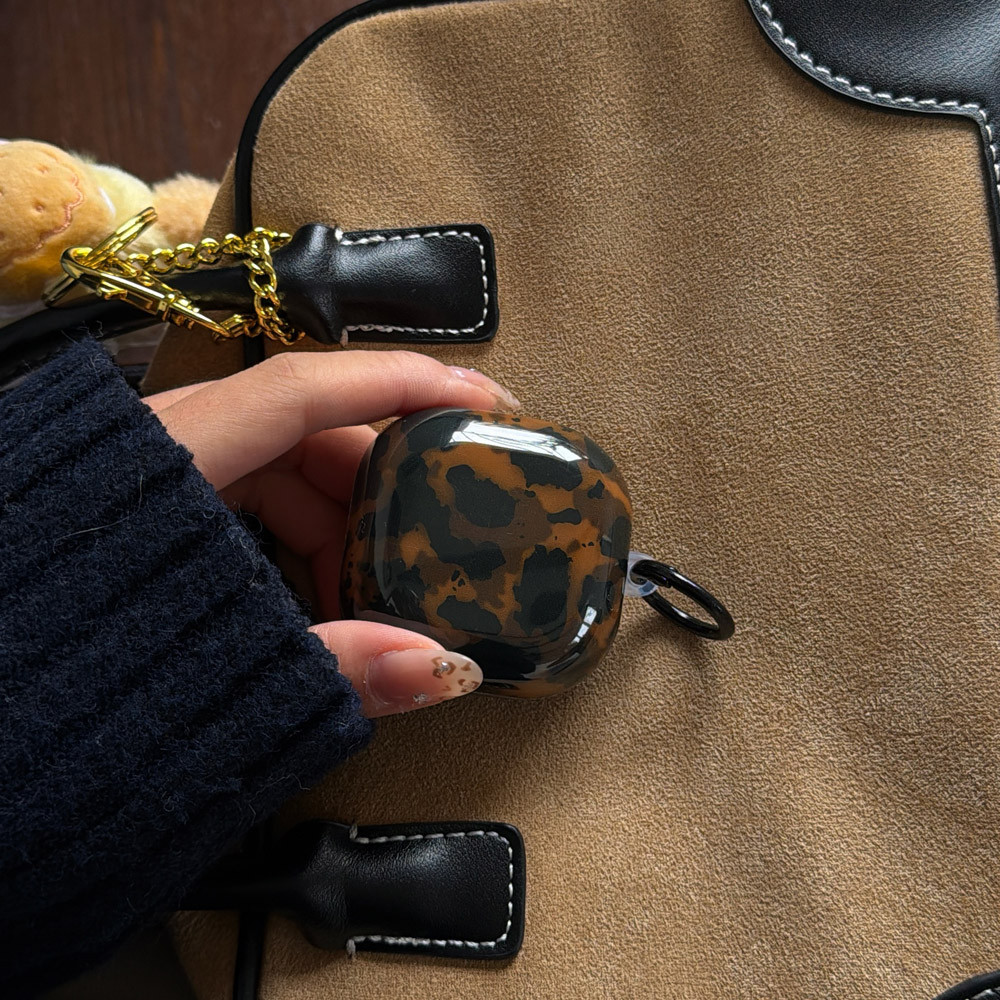 Marrom Âmbar Manchas Com Anel Caso De Fone De Ouvido Para Samsung Galaxy Buds 2 