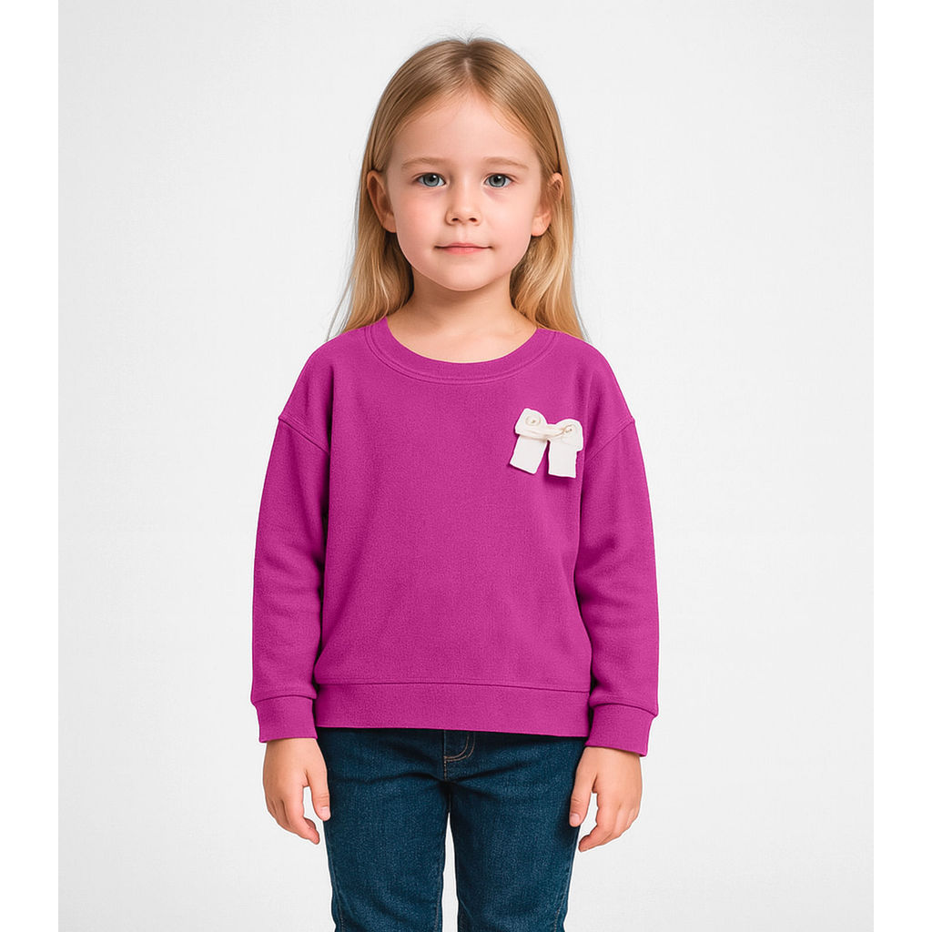 Moletom Infantil Menina Com Laço Infinita Cor Roxo em Oferta na Shopee
