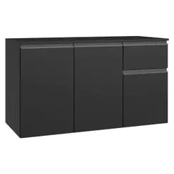 Balcão de Cozinha 120 cm 3 Portas 1 Gaveta Suspenso Preto Nice Madesa