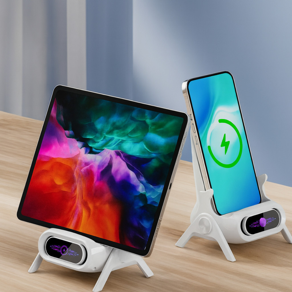Suporte com Carregador Magnético Mesa Universal Celular Tablet 4,5 a 11 Polegada