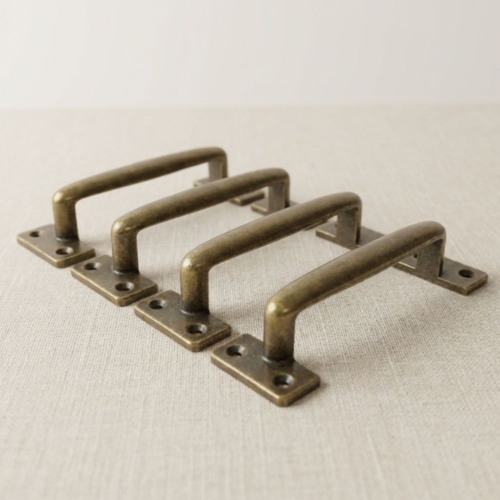 Puxador Alça para Portão e Móveis - Metal Ouro Velho - Kit 4