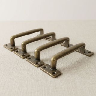 Puxador Alça para Portão e Móveis - Metal Ouro Velho - Kit 4