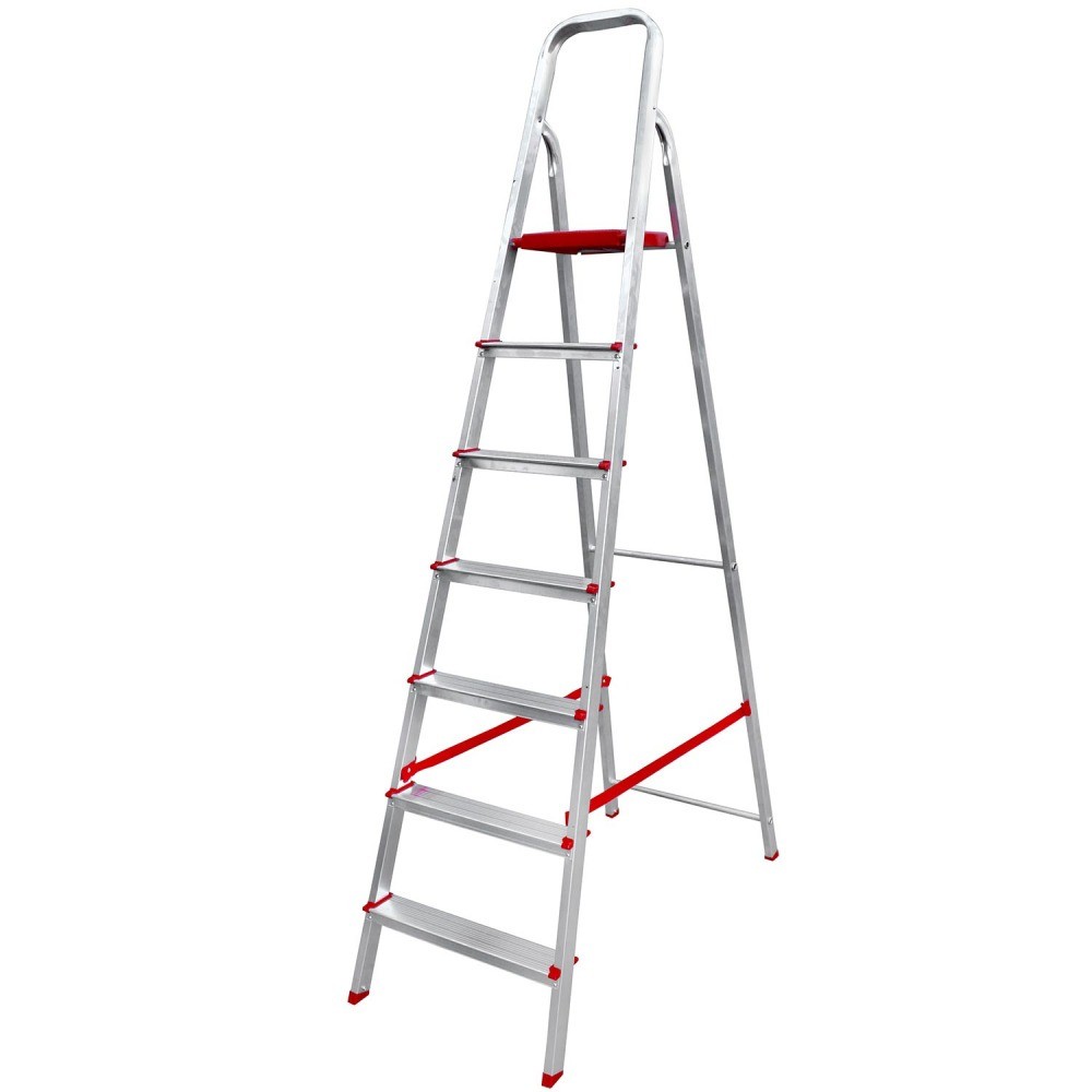 Escada de alumínio 7 degraus residencial ESC0066 Botafogo em Oferta na Shopee