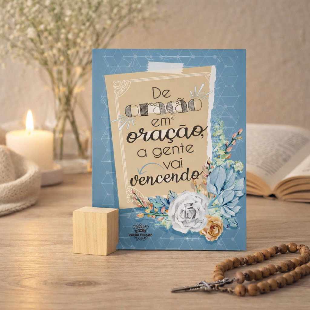 Decoração de Mesa com Pedestal - De Oração em Oração a Gente vai Vencendo