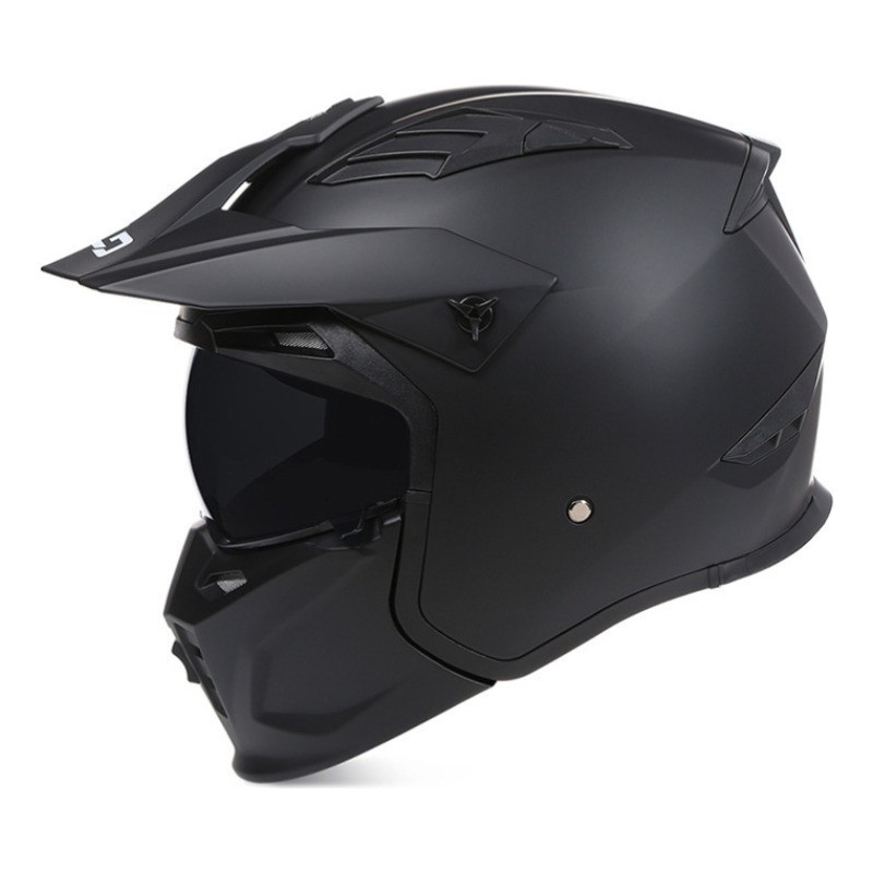 A2 Detachable Full-Face Motorcycle Helmet for Adults, Black